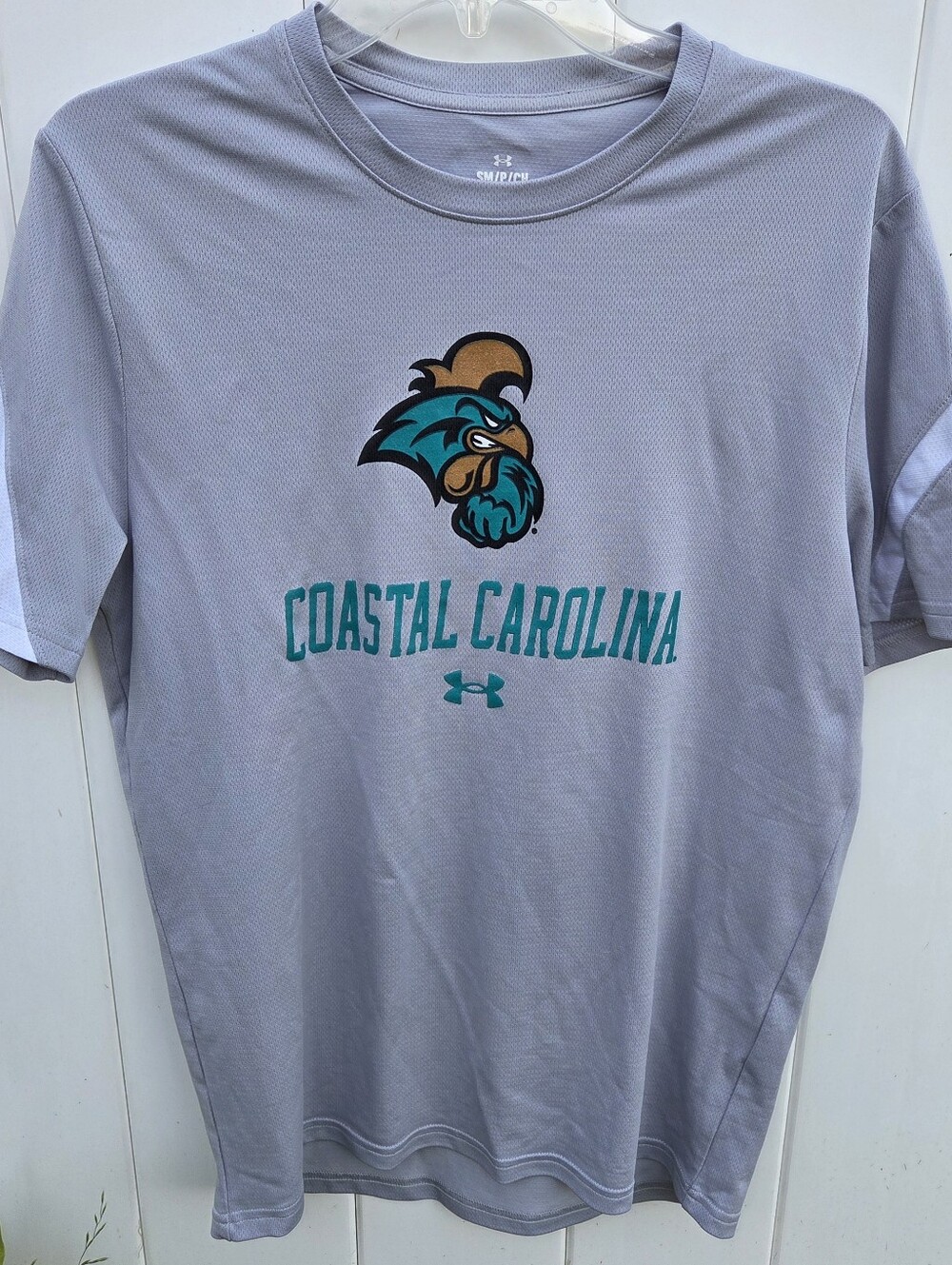 Under Armour Gray Coastal Carolina Short Sleeve Tee with Teal Logo Size Small